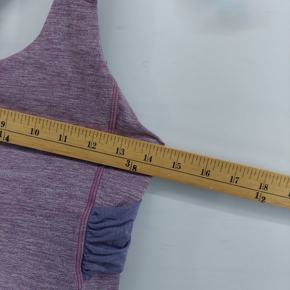 Lululemon Women’s Spin Me Twist Back Heathered lilacTank Top Shelf Bra - Picture 4 of 10